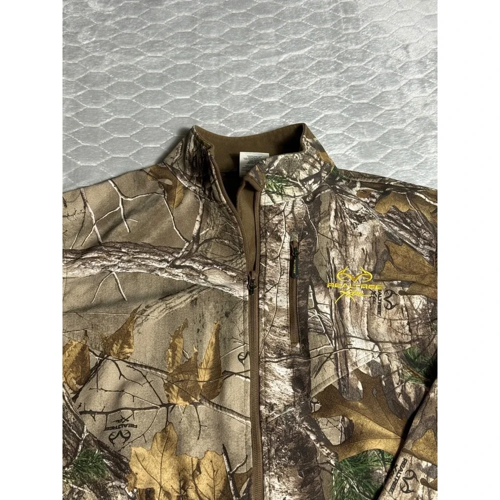 Realtree Xtra Camo Hunting Jacket Mens Large Scent Factor Softshell Full Zip